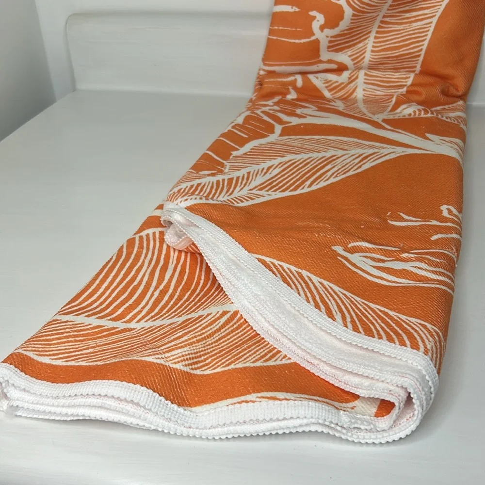 summer & rose 🏖️ Beach Roundie Round Orange Pool Towel Blanket Sarong Wrap NWT